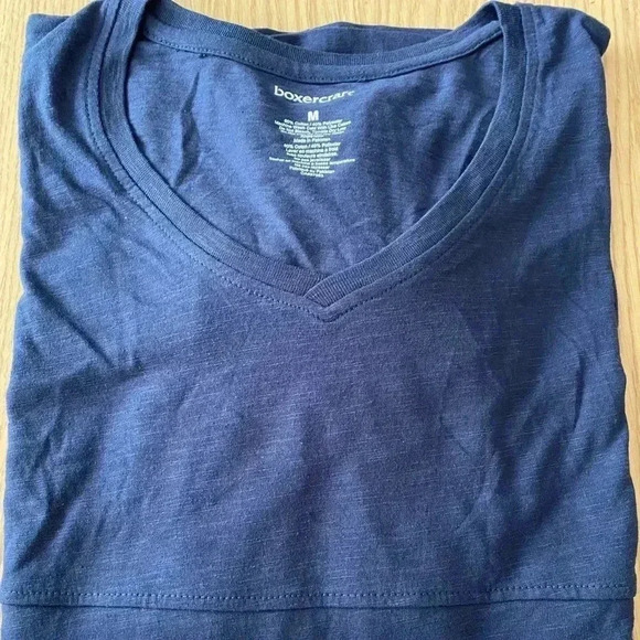 💥Navy Long Sleeve White Stripes Top M - Picture 4 of 5